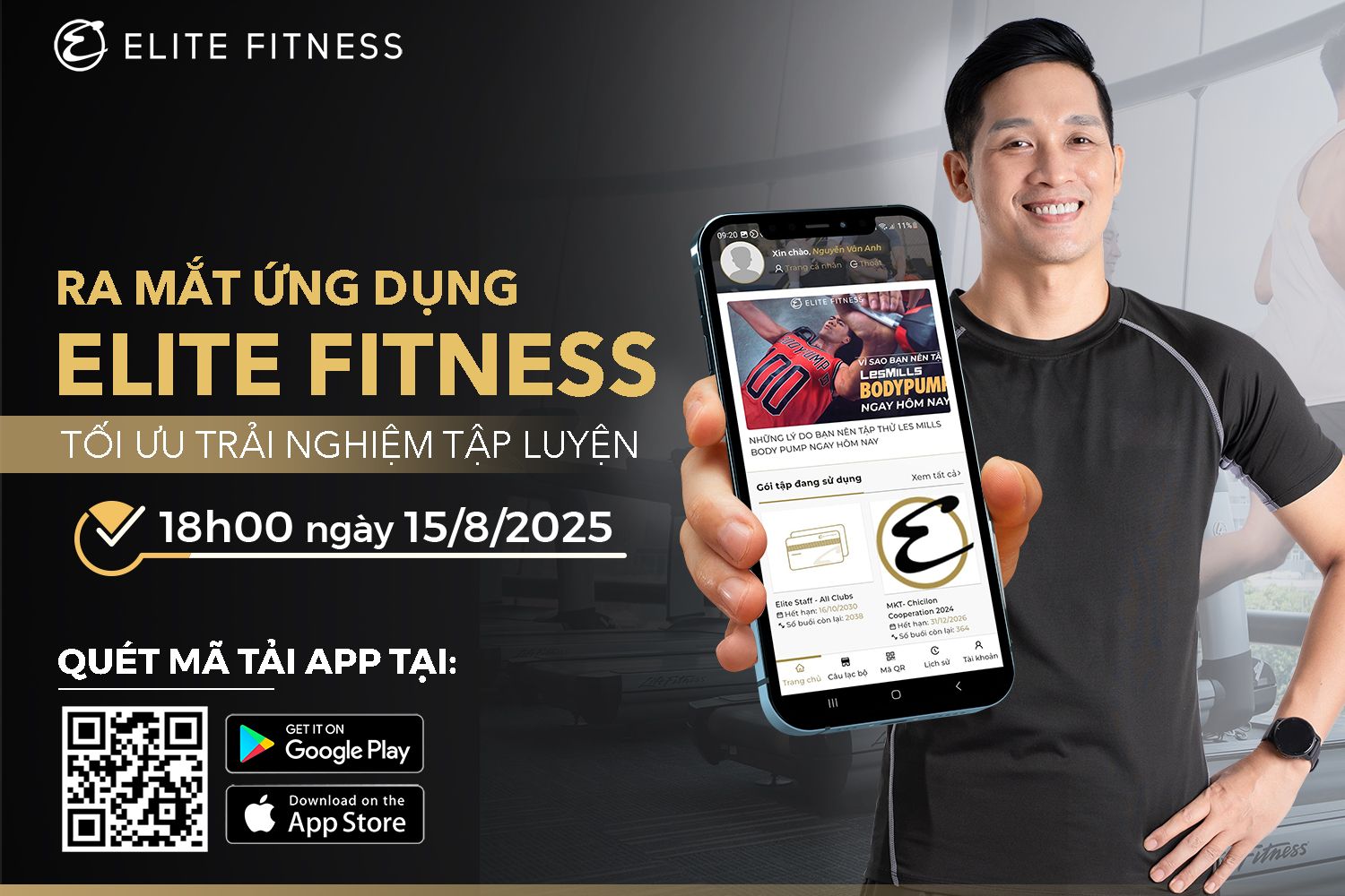 ELITE FITNESS RA MẮT ELITE APP – TRỌN VẸN TRẢI NGHIỆM CHỈ TRONG MỘT ỨNG DỤNG