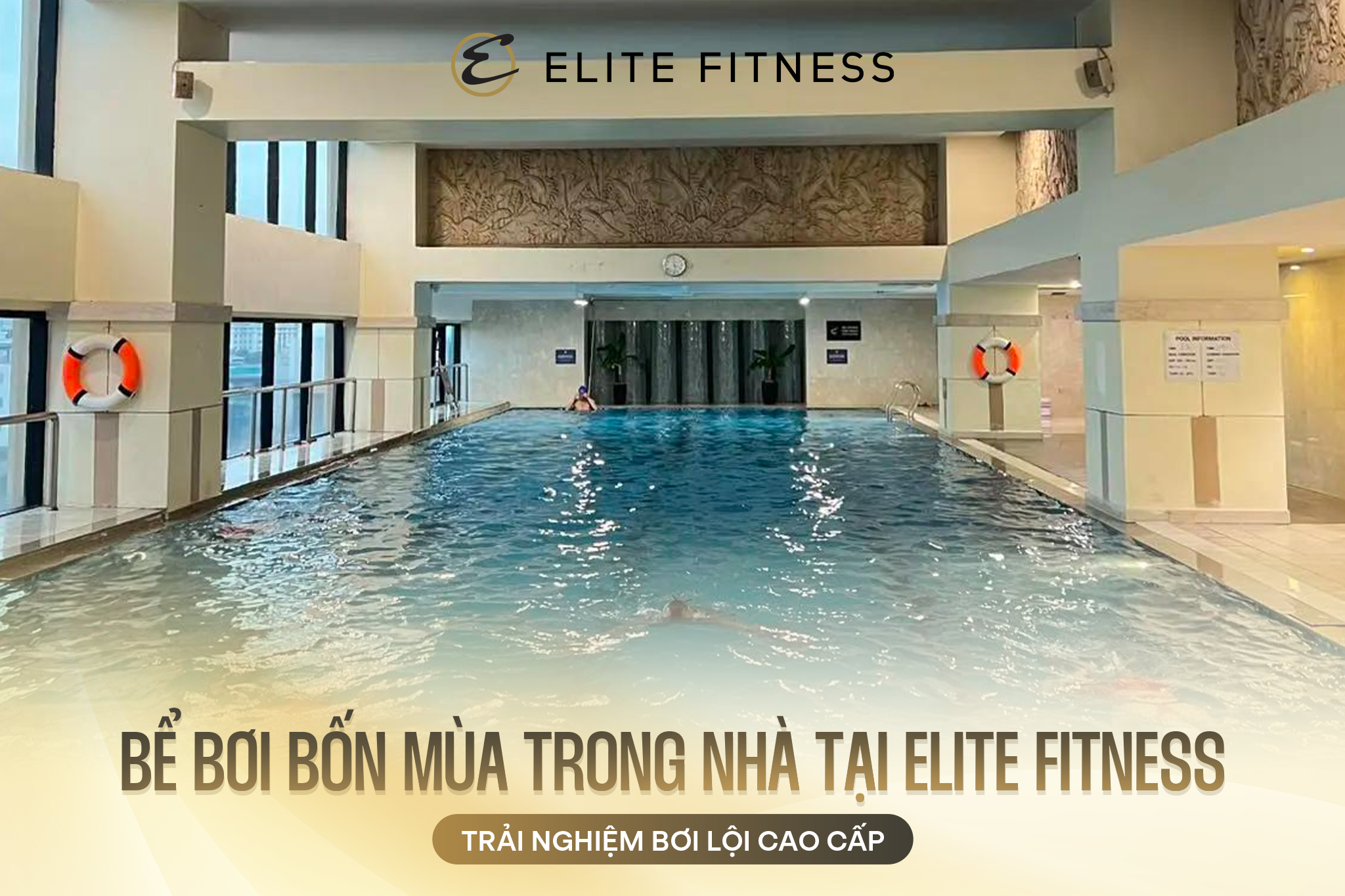 BỂ BƠI BỐN MÙA TRONG NHÀ TẠI ELITE FITNESS – TRẢI NGHIỆM BƠI LỘI CAO CẤP