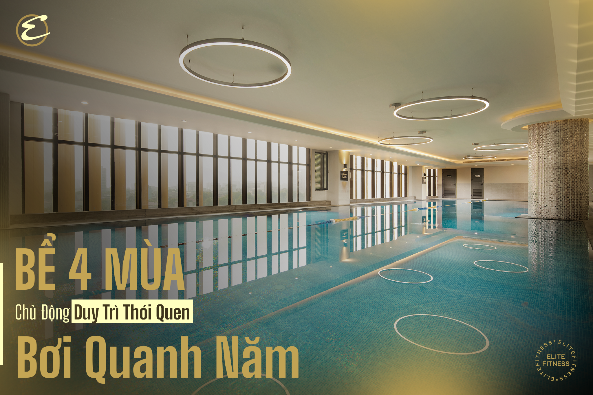 Bể 4 mùa: Chủ động duy trì thói quen bơi quanh năm